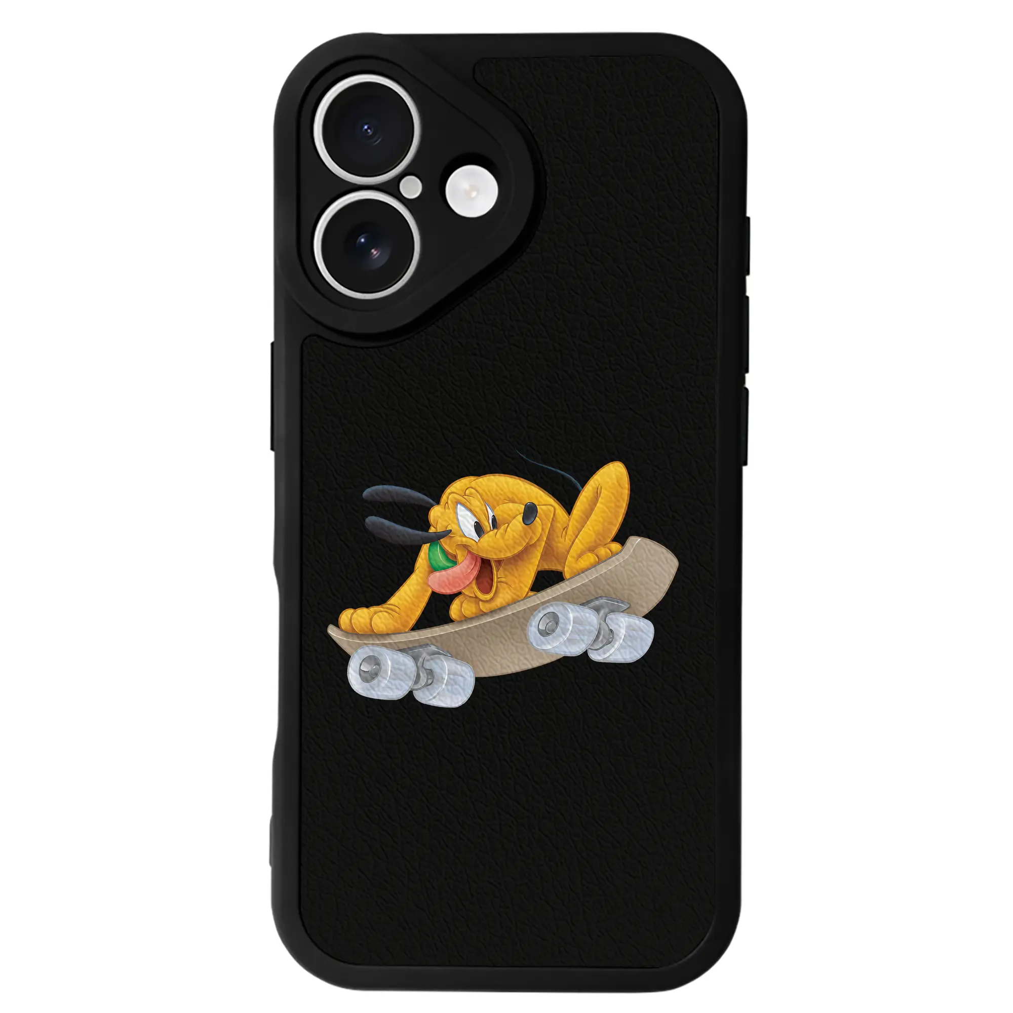 ミッキーマウス（Mickey Mouse） グッズ プルート（Pluto） - IPhone 16シリーズ対応 ・ シリコンスマホケース ・ レザー調 ・ 高精度フィット ・ 耐衝撃 ・ ワイヤレス充電対応 ・ 精密カット